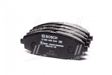 Комплект гальмівних колодок з 4 шт. дисків BOSCH 0986495224 (фото 1)