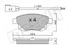 Комплект гальмівних колодок з 4 шт. дисків METELLI 2206810 (фото 2)