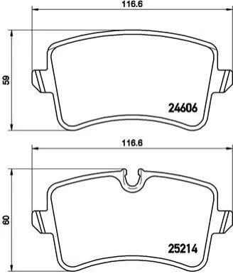 Комплект гальмівних колодок з 4 шт. дисків BREMBO P85117 (фото 1)