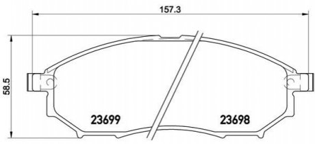 Комплект гальмівних колодок з 4 шт. дисків BREMBO P56094 (фото 1)