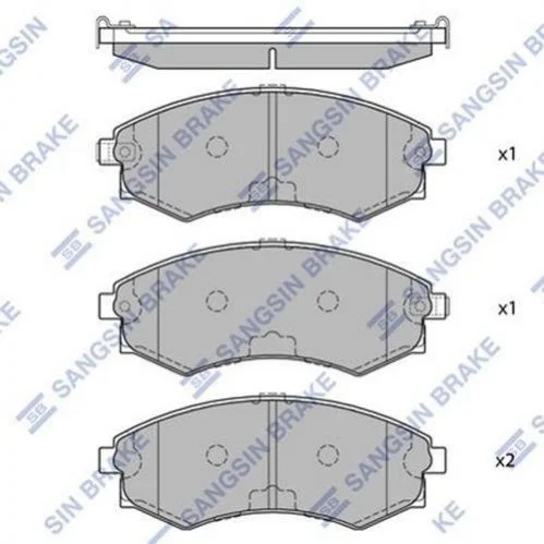 Комплект гальмівних колодок з 4 шт. дисків Hi-Q (SANGSIN) SP1054F (фото 1)