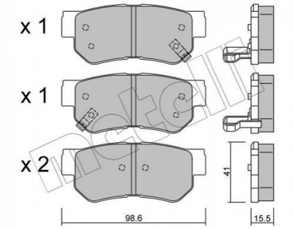 Комплект гальмівних колодок з 4 шт. дисків METELLI 22-0365-0