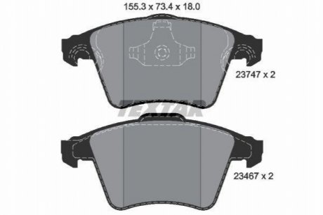 Гальмівні колодки, дискове гальмо (набір) TEXTAR 2374701