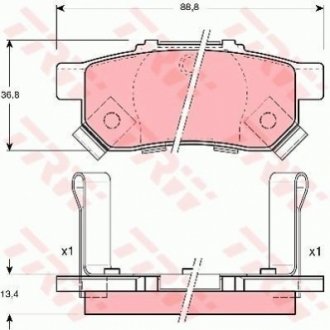 - Гальмівні колодки до дисків TRW GDB3174