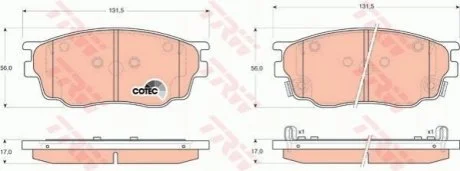 - Гальмівні колодки до дисків TRW GDB3309