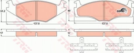 Гальмівні колодки, дискові TRW GDB1219