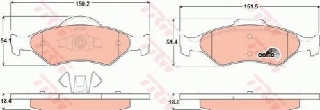 - Гальмівні колодки до дисків TRW GDB1418