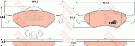 Гальмівні колодки, дискові TRW GDB1418
