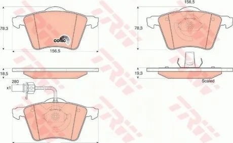 - Гальмівні колодки до дисків TRW GDB1538