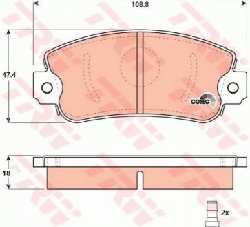 Гальмівні колодки, дискові TRW GDB297