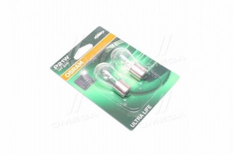 Лампа розжарювання P21W 12V 21W BA15s Ultra Life (компл.) OSRAM 7506ULT-02B