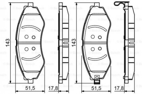Комплект гальмівних колодок - дискові BOSCH 0986495116 (фото 1)