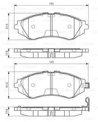 Комплект гальмівних колодок - дискові BOSCH 0986495059 (фото 1)