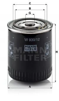 Фільтр мастил MANN W930/12 (фото 1)