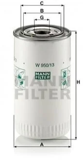 Фільтр масла MANN W950/13