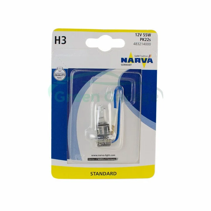 Лампа розжарювання H3 12V 55W PK22s (вир-во Narva) NARVA 48321B1 (фото 1)