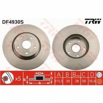 Гальмівний диск TRW DF4930S