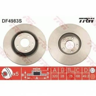 Диск тормозной (пр-во) TRW DF4983S