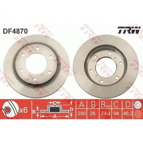 Диск тормозной (пр-во) TRW DF4870 (фото 1)