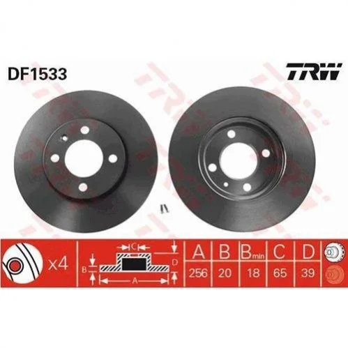 Диск тормозной SEAT IBIZA IV, VW CADDY передн., вент. (пр-во) TRW DF1533 (фото 1)