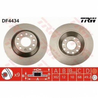 Диск гальмівний TRW DF4434