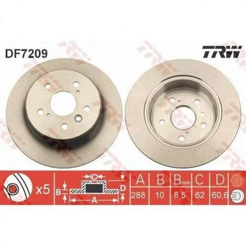 - Гальмівний диск TRW DF7209 (фото 1)