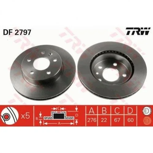 Гальмівний диск TRW DF2797 (фото 1)
