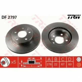 - Гальмівний диск TRW DF2797