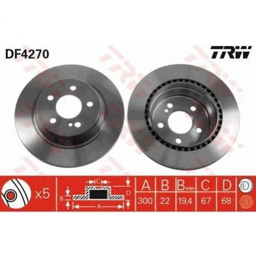 Диск гальмівний TRW DF4270 (фото 1)