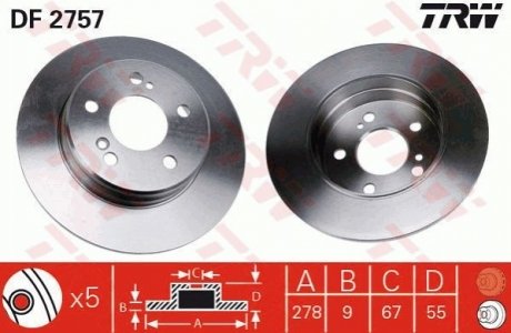 - Гальмівний диск TRW DF2757