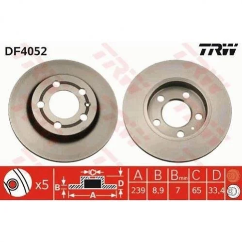 - Гальмівний диск TRW DF4052 (фото 1)