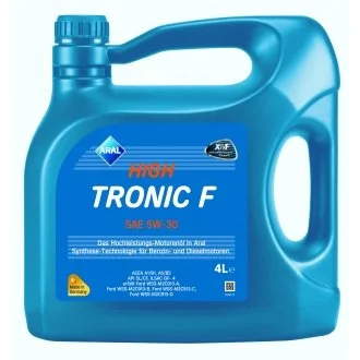 Мастило моторне синтетичне Aral High Tronic F 5W30 4L (A1/B1, A5/B5 GF-4 Ford WSS-M2C 913-A, WSS-M2C 913-B, WSS-M2C 913-C, WSS-M2C 913-D) ARAL 1552A2