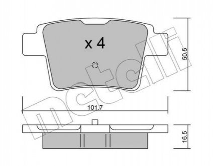 Комплект гальмівних колодок METELLI 22-0677-0