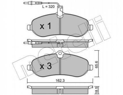 Комплект гальмівних колодок METELLI 22-0707-0