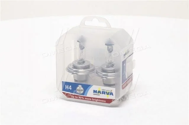 Лампа накаливания SET H4 12V 60/55 W P43t RANGE POWER +90 (к-т 2шт) (пр-во Narva) NARVA 48003S2 (фото 1)