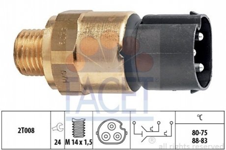 Термовимикач вентилятора радіатора FACET 7.5679