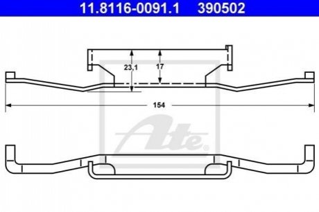 Комплект монтажний колодок ATE 11.8116-0091.1