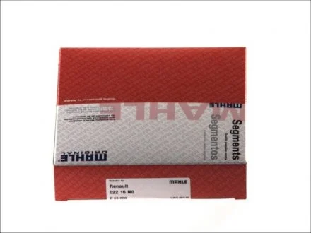 Комплект поршневих кілець MAHLE / KNECHT 02216N0