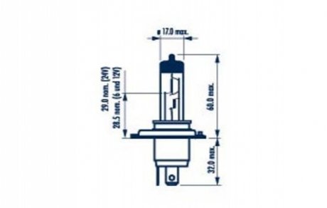 Лампа H4 12V 100/90W P43t NARVA 48901