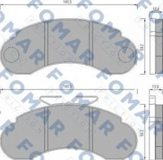 Колодки гальмівні дискові FOMAR FO 458581