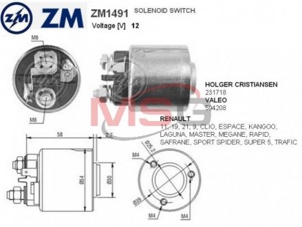 Втягуюче реле ZM ZM 1491