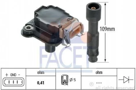 Котушка запалення FACET 9.6254