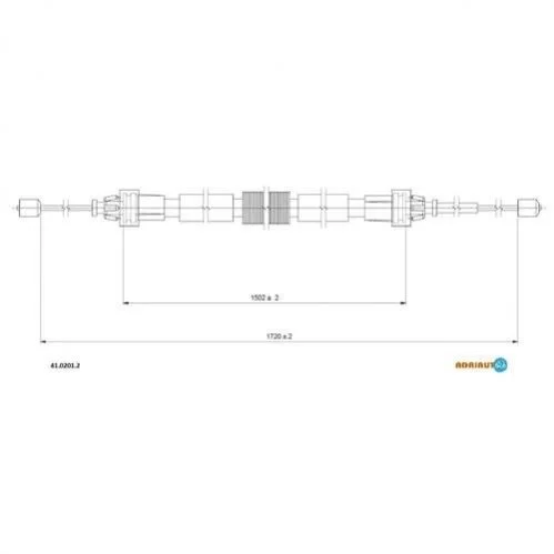 Трос ручного тормоза Renault Duster задний (пр-во Adriauto) ADRIAUTO 41.0201.2 (фото 1)