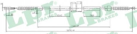 Трос ручного гальма LPR C0062B