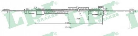 Трос ручного гальма LPR C0093B