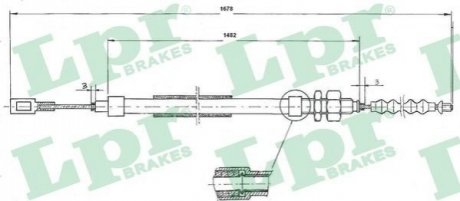 Трос ручного гальма LPR C0095B