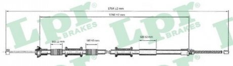 Трос ручного гальма LPR C0166B
