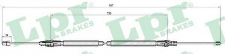 Трос ручного гальма LPR C0348B