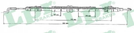 Трос ручного гальма LPR C0898B
