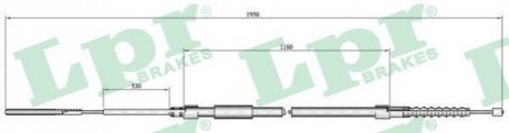 Трос ручного гальма LPR C0083B